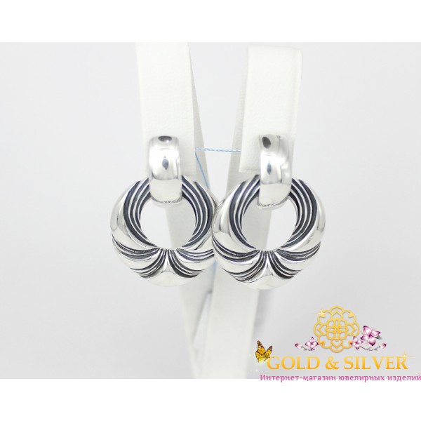 Жіночі сережки срібні "Фенікс" 2607 , Gold &amp Silver Gold & Silver, Украина